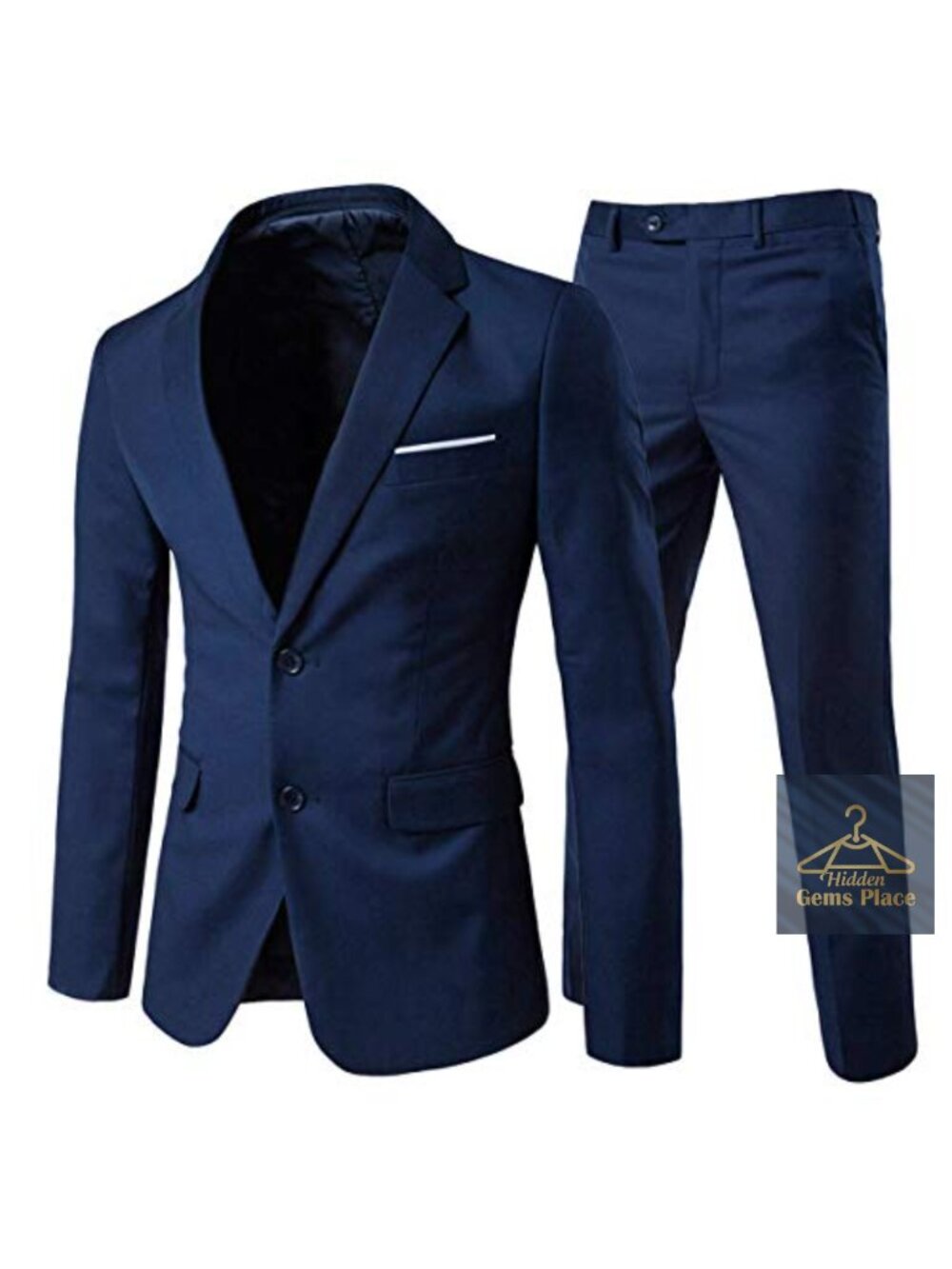 Men's Slim Fit 2-Piece Suit Set 2 Button Dress Suit Business
